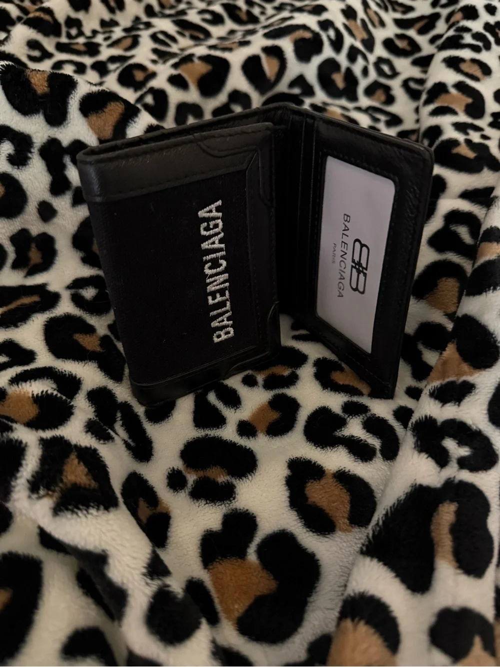 Balenciaga Black and White Men's Card & ID Holder
